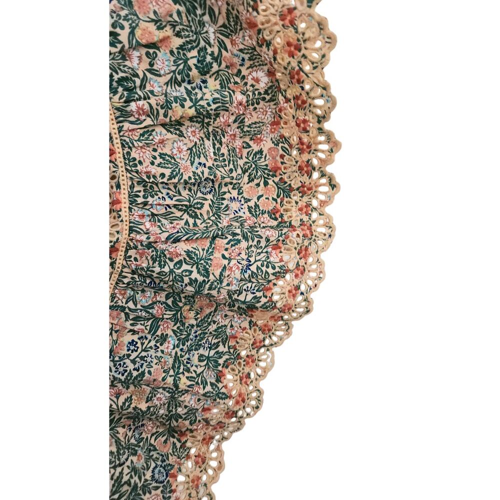 Ulla Johnson Dress Floral Cotton Mini Long Sleeve Green Pink Boho Ardith Sz 8 - Picture 10 of 14